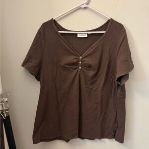 Avenue Chocolate Brown Short Sleeve Tee